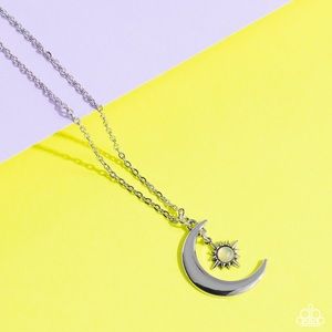 Sun and moon Necklace yellow stones